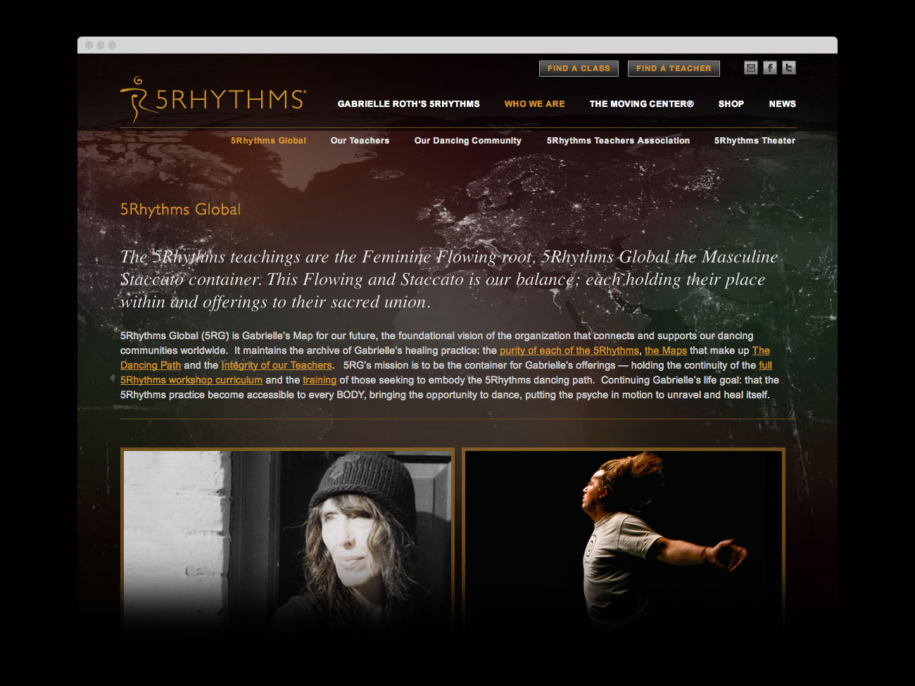 Gabrielle Roth's 5Rhythms Website Design