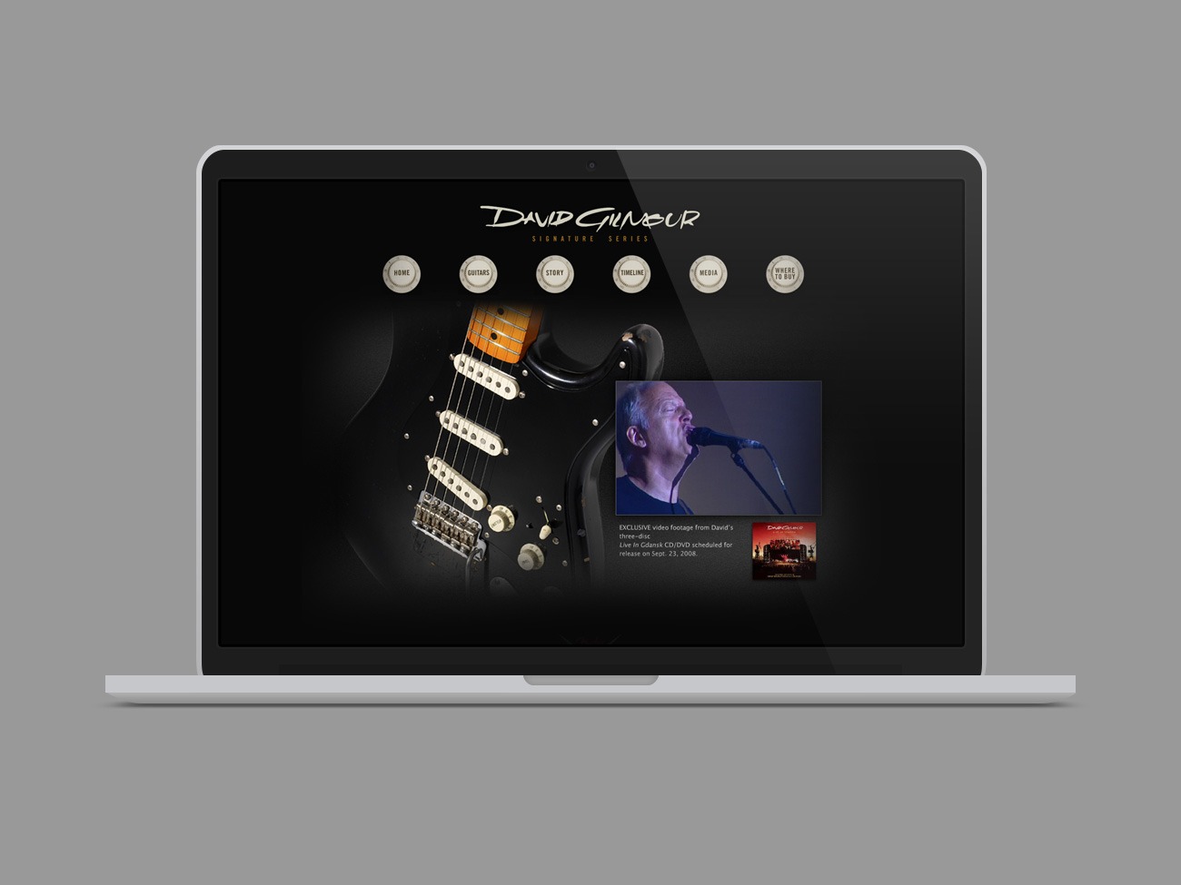 David Gilmour - Pink Floyd Branding and Website Design