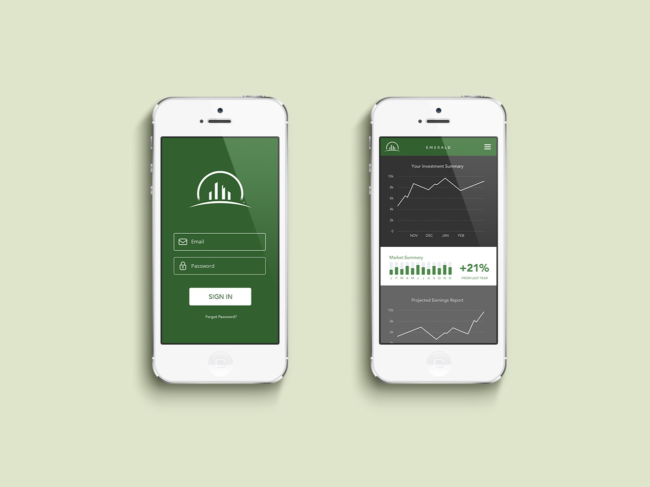 Emerald Investments Mobile Application Design