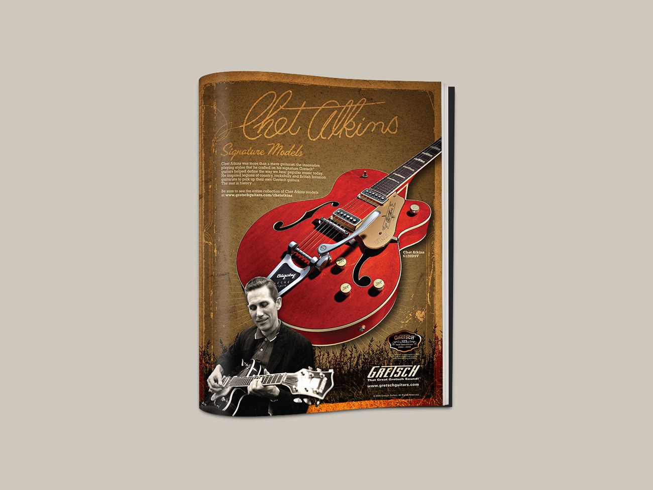 Gretsch 125th Anniversary Advertisement with Chet Atkins