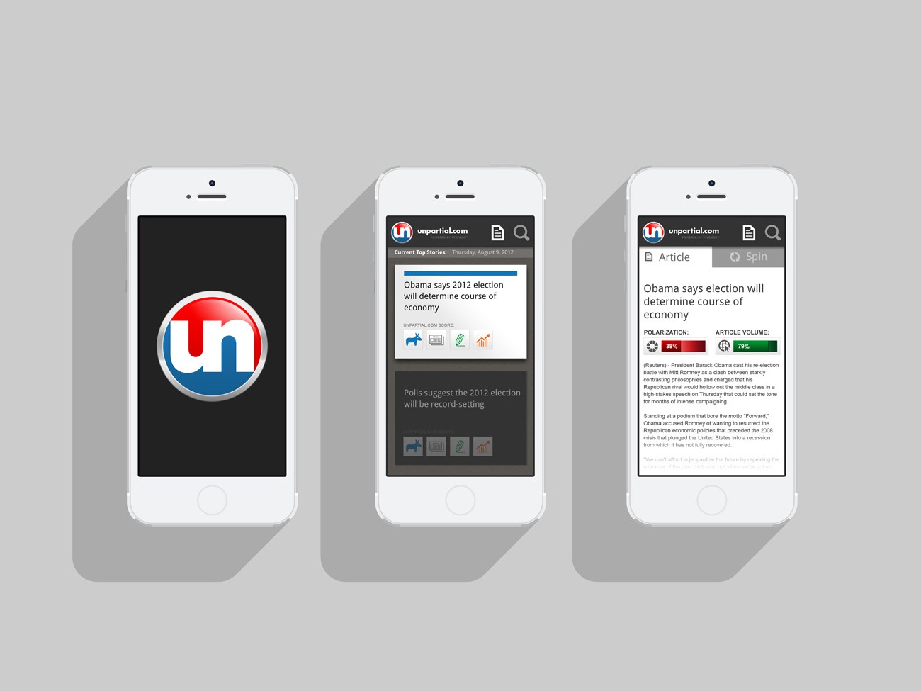 Unpartial.com Branding and Mobile Application Design