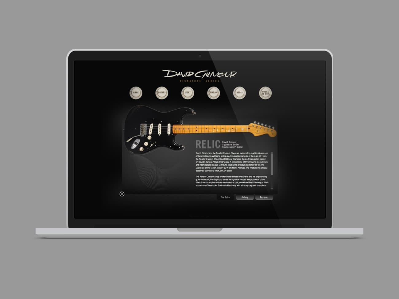 David Gilmour - Pink Floyd Branding and Website Design