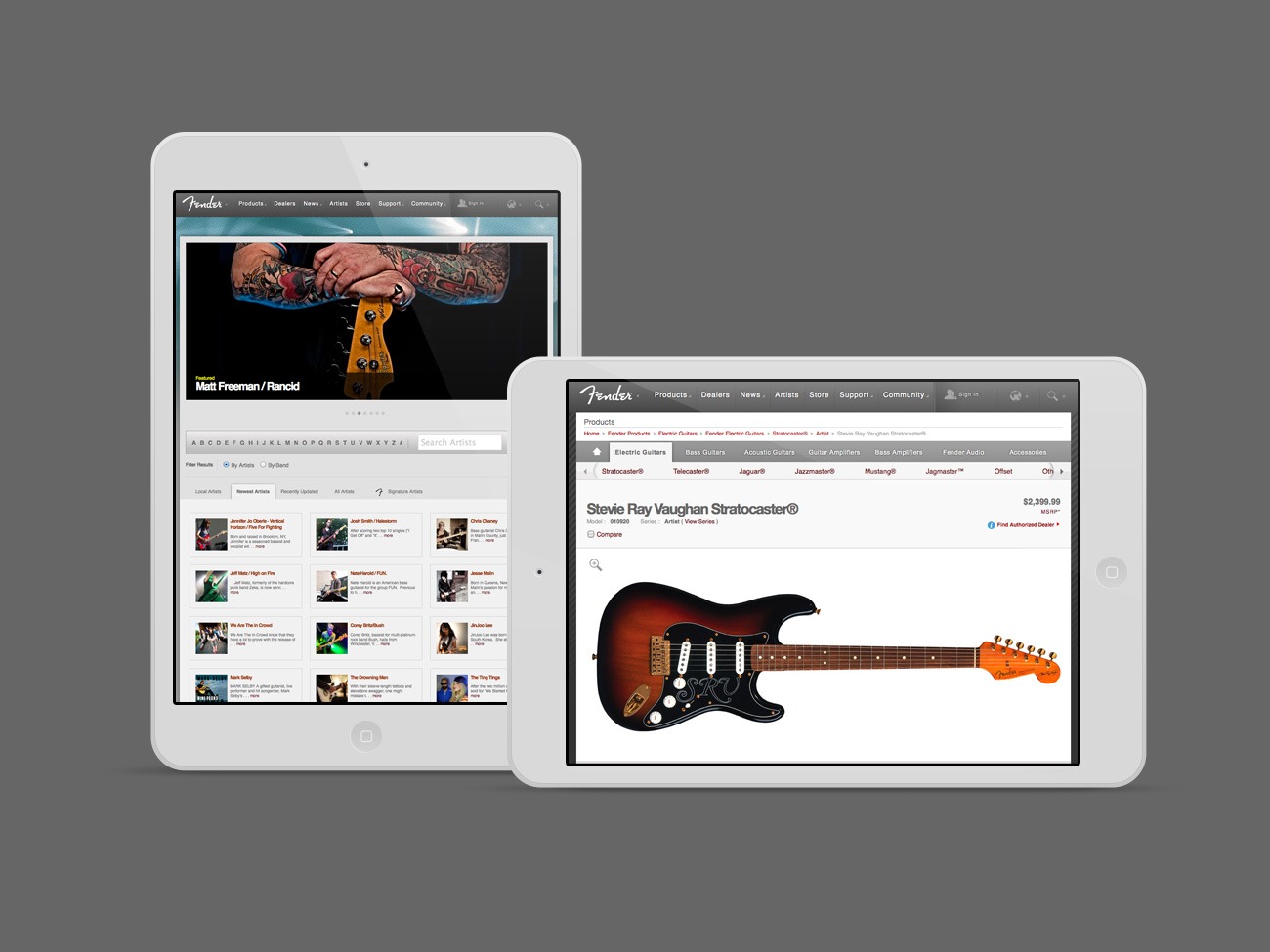 Fender Guitars 2010 Website Design