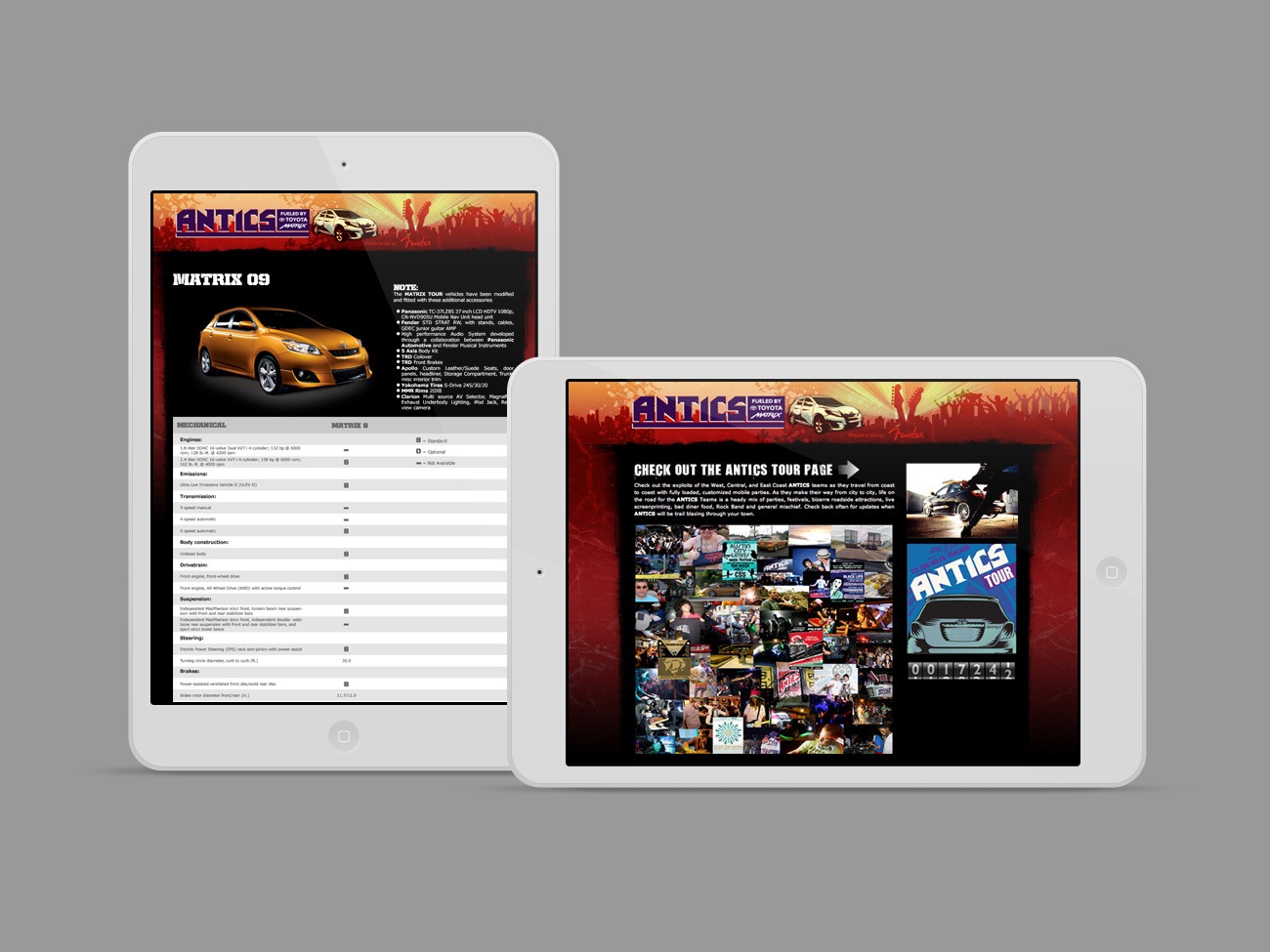 Toyota Matrix - Antics Promotional Website Design